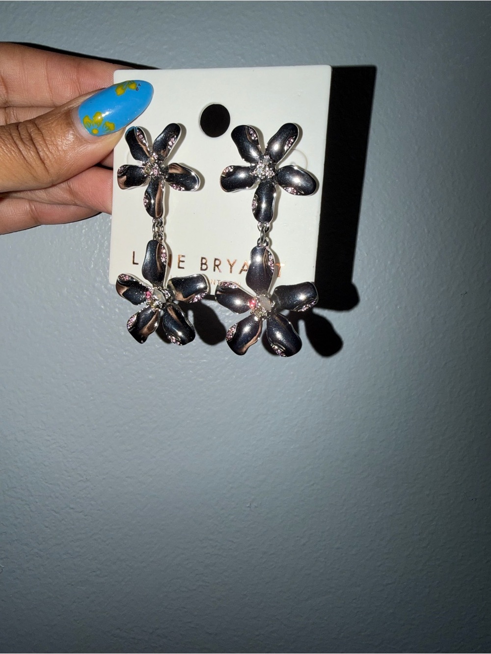 Lane Bryant Silver Floral Drop Earrings - Picture 5 of 6